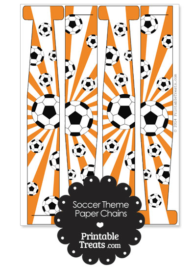 Orange Sunburst Soccer Paper Chains from PrintableTreats.com