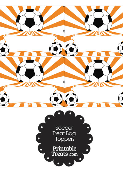 Orange Sunburst Soccer Treat Bag Toppers from PrintableTreats.com