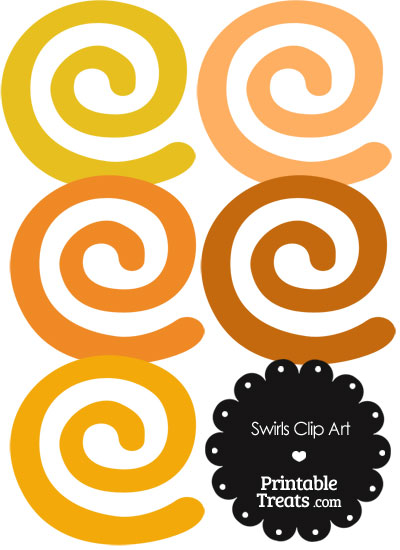 Orange Swirls Clipart from PrintableTreats.com