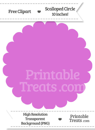 Orchid Scalloped Circle Clipart from PrintableTreats.com