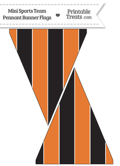 Orioles Colors Mini Pennant Banner Flags from PrintableTreats.com
