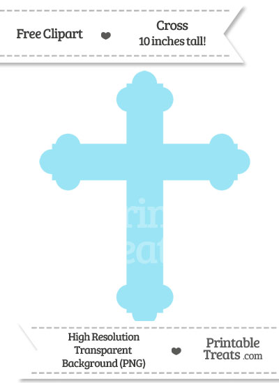 Pastel Aqua Blue Cross Clipart from PrintableTreats.com