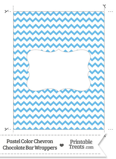 Pastel Blue Chevron Chocolate Bar Wrappers from PrintableTreats.com