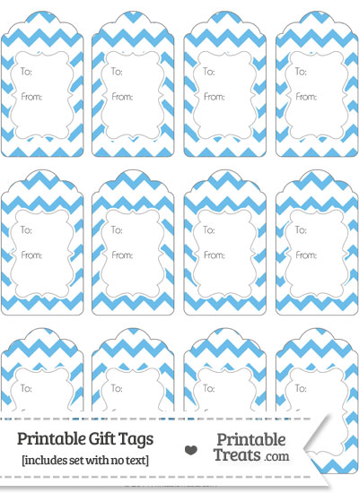 Pastel Blue Chevron Gift Tags from PrintableTreats.com
