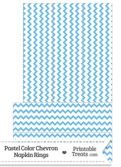 Pastel Blue Chevron Napkin Rings from PrintableTreats.com