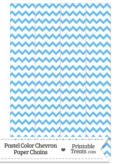Pastel Blue Chevron Paper Chains from PrintableTreats.com