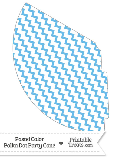 Pastel Blue Chevron Party Cone from PrintableTreats.com