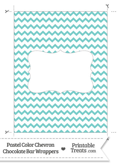 Pastel Blue Green Chevron Chocolate Bar Wrappers from PrintableTreats.com