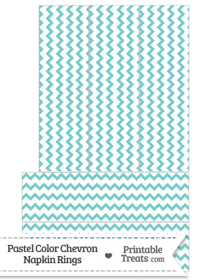 Pastel Blue Green Chevron Napkin Rings from PrintableTreats.com