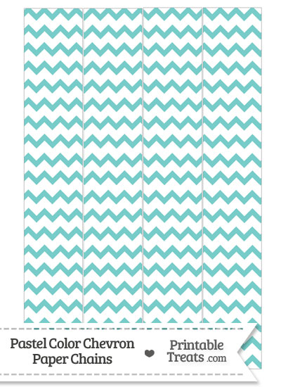 Pastel Blue Green Chevron Paper Chains from PrintableTreats.com