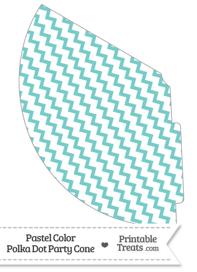 Pastel Blue Green Chevron Party Cone from PrintableTreats.com