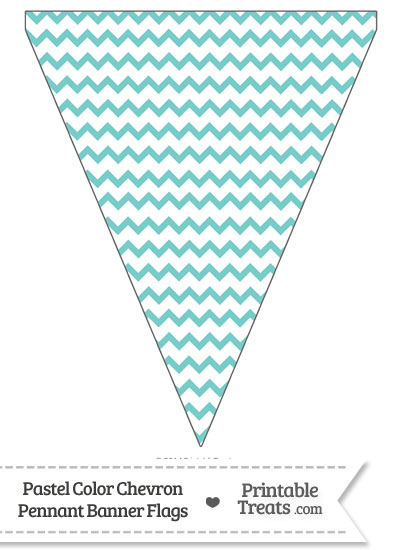 Pastel Blue Green Chevron Pennant Banner Flag from PrintableTreats.com