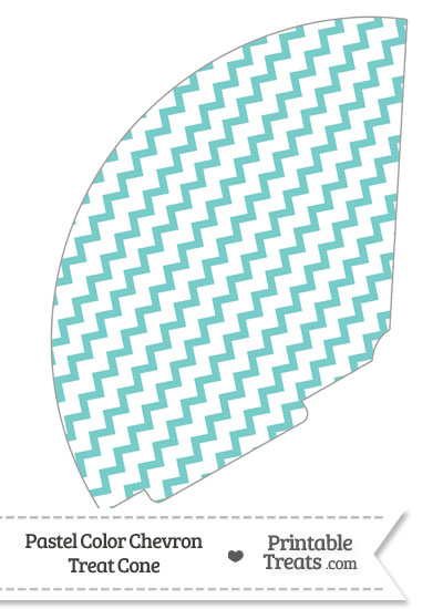 Pastel Blue Green Chevron Treat Cone from PrintableTreats.com