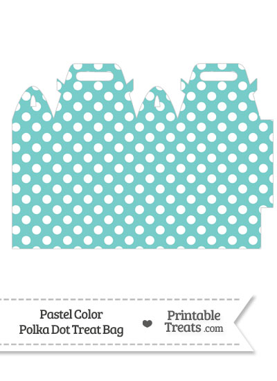 Pastel Blue Green Polka Dot Treat Bag from PrintableTreats.com