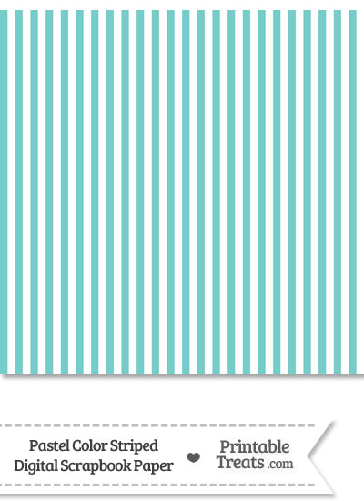 Pastel Blue Green Striped Digital Scrapbook Paper from PrintableTreats.com