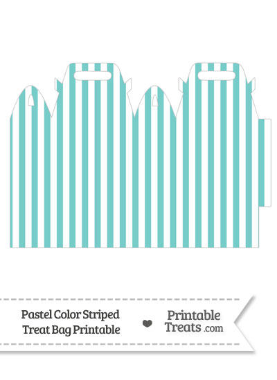 Pastel Blue Green Striped Treat Bag from PrintableTreats.com