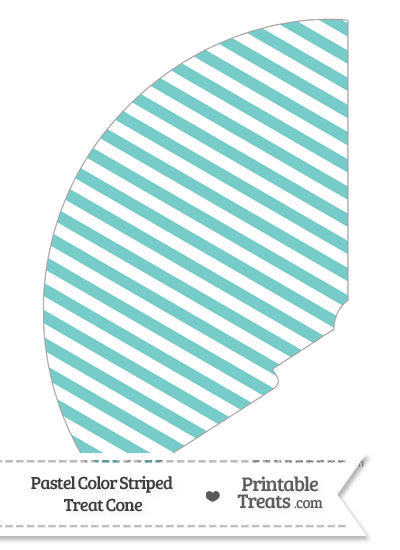 Pastel Blue Green Striped Treat Cone from PrintableTreats.com