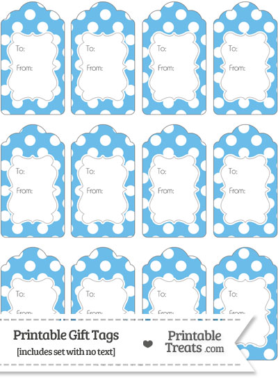 Pastel Blue Polka Dot Gift Tags from PrintableTreats.com