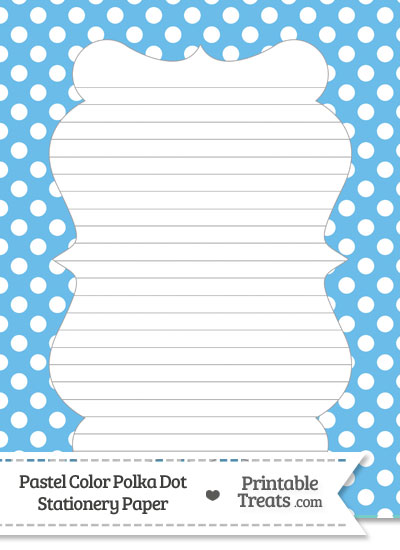 Pastel Blue Polka Dot Stationery Paper from PrintableTreats.com