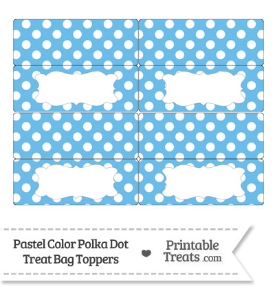 Pastel Blue Polka Dot Treat Bag Toppers from PrintableTreats.com