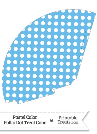 Pastel Blue Polka Dot Treat Cone from PrintableTreats.com