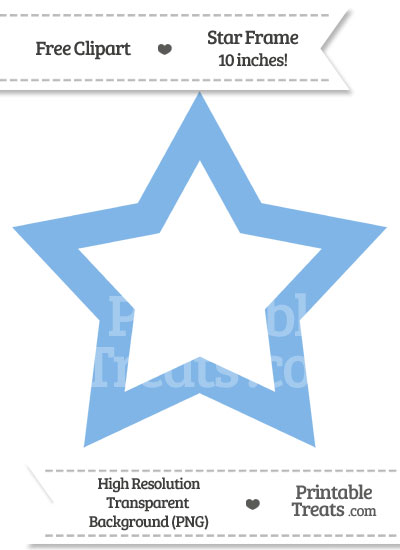 Pastel Blue Star Frame Clipart from PrintableTreats.com