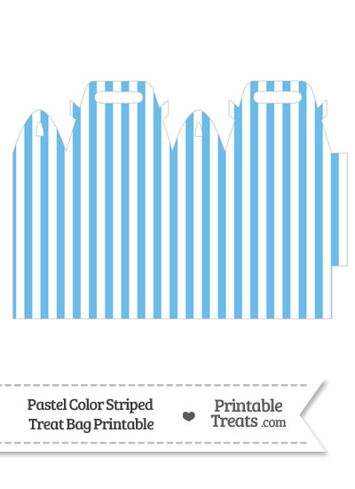 Pastel Blue Striped Treat Bag from PrintableTreats.com