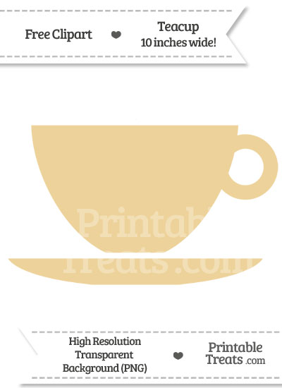 Pastel Bright Orange Teacup Clipart from PrintableTreats.com