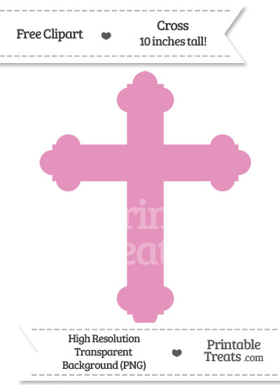 Pastel Bubblegum Pink Cross Clipart from PrintableTreats.com