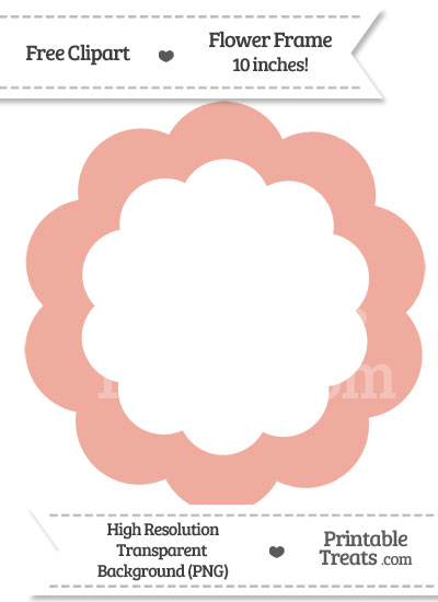 Pastel Coral Flower Frame Clipart from PrintableTreats.com