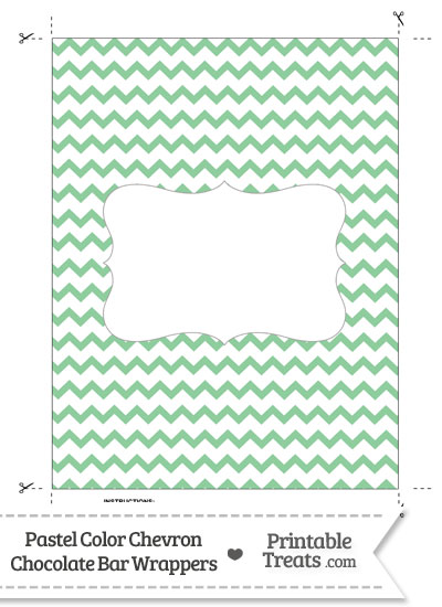 Pastel Green Chevron Chocolate Bar Wrappers from PrintableTreats.com