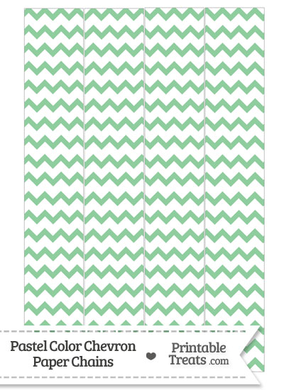 Pastel Green Chevron Paper Chains from PrintableTreats.com