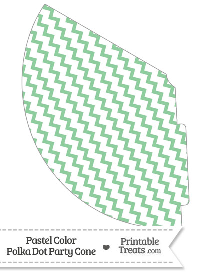 Pastel Green Chevron Party Cone from PrintableTreats.com