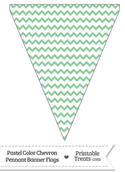 Pastel Green Chevron Pennant Banner Flag from PrintableTreats.com