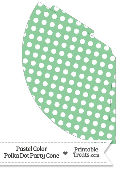 Pastel Green Polka Dot Party Cone from PrintableTreats.com