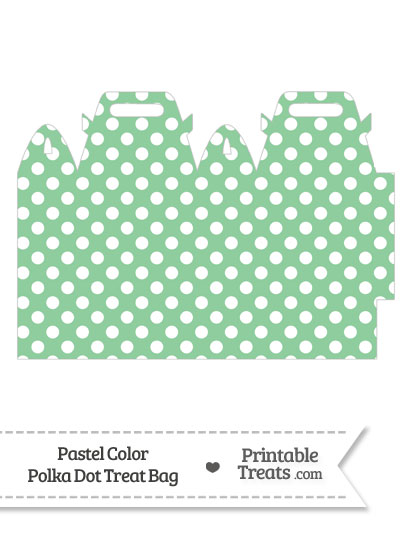 Pastel Green Polka Dot Treat Bag from PrintableTreats.com
