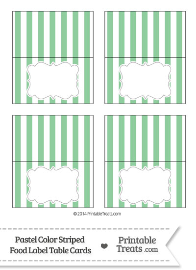 Pastel Green Striped Food Labels from PrintableTreats.com