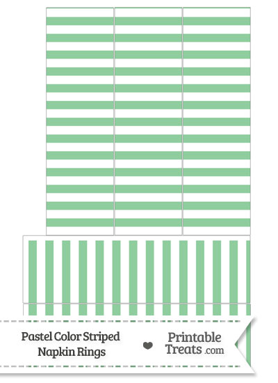 Pastel Green Striped Napkin Rings from PrintableTreats.com