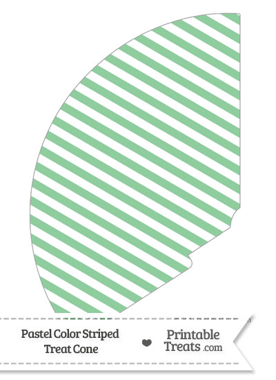 Pastel Green Striped Treat Cone from PrintableTreats.com