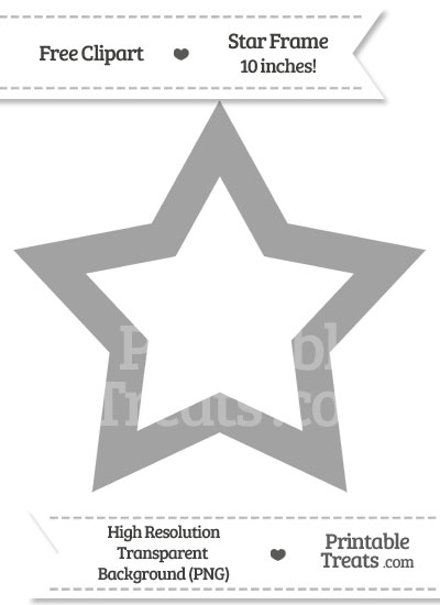 Pastel Grey Star Frame Clipart from PrintableTreats.com