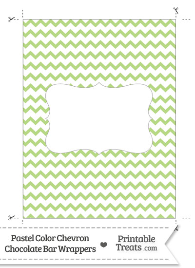 Pastel Light Green Chevron Chocolate Bar Wrappers from PrintableTreats.com
