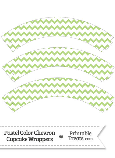 Pastel Light Green Chevron Cupcake Wrappers from PrintableTreats.com