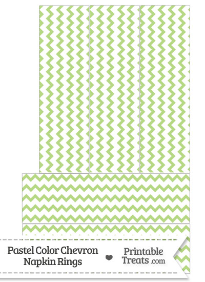 Pastel Light Green Chevron Napkin Rings from PrintableTreats.com