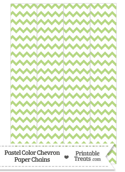 Pastel Light Green Chevron Paper Chains from PrintableTreats.com