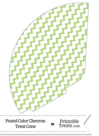 Pastel Light Green Chevron Treat Cone from PrintableTreats.com