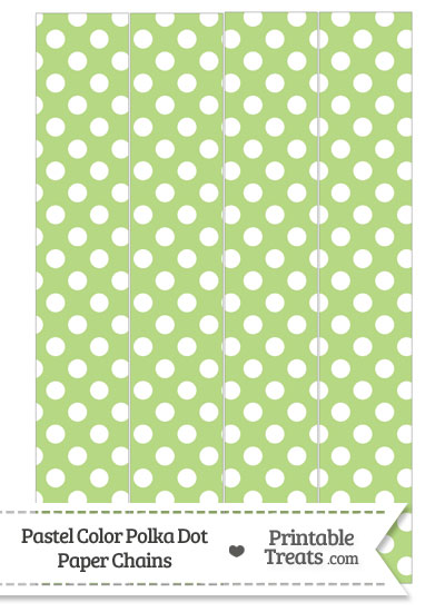Pastel Light Green Polka Dot Paper Chains from PrintableTreats.com