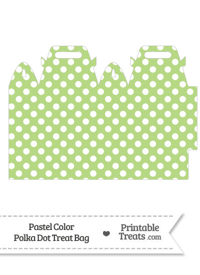 Pastel Light Green Polka Dot Treat Bag from PrintableTreats.com