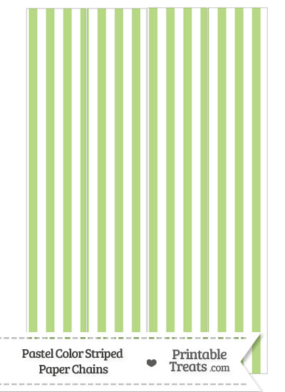 Pastel Light Green Striped Paper Chains from PrintableTreats.com