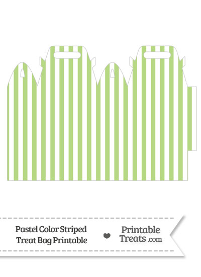 Pastel Light Green Striped Treat Bag from PrintableTreats.com