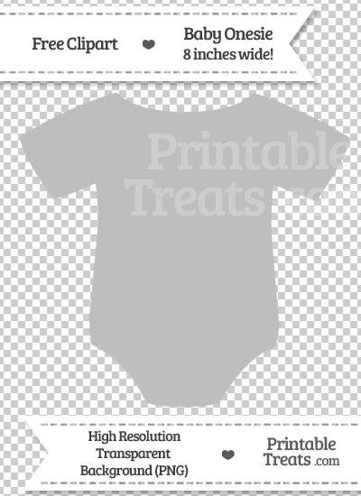 Pastel Light Grey Baby Onesie Clipart from PrintableTreats.com